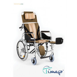 Invalidní vozík polohovací Timago ALH008 42cm, barva hnědo-béžová, nosnost 100kg