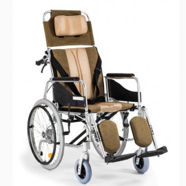 Invalidní vozík polohovací Timago ALH008 49cm, barva hnědo-béžová, nosnost 120kg