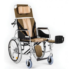 Invalidní vozík polohovací Timago ALH008 49cm, barva hnědo-béžová, nosnost 120kg