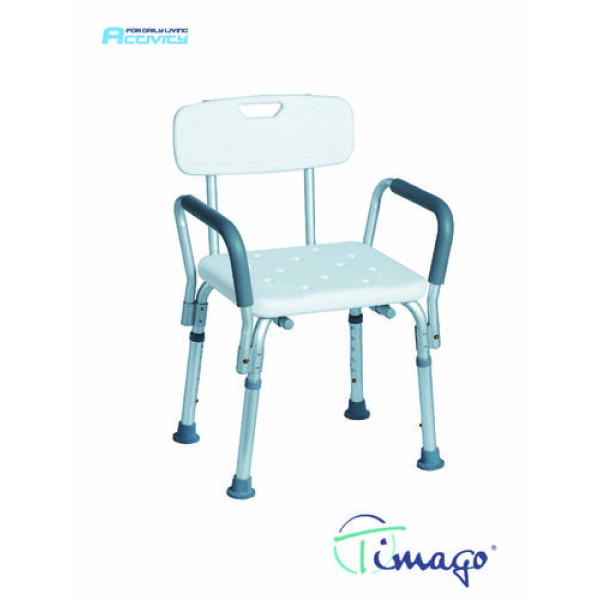 Sedačka do sprchy s opěrkou zad a madly