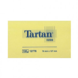 Blok samolepící 76 x 127 Tartan žlutý 100ks