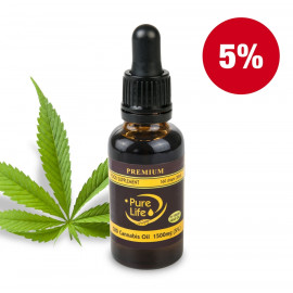 Konopný olej Pure Life Premium 1500mg CBD 5% / 30ml