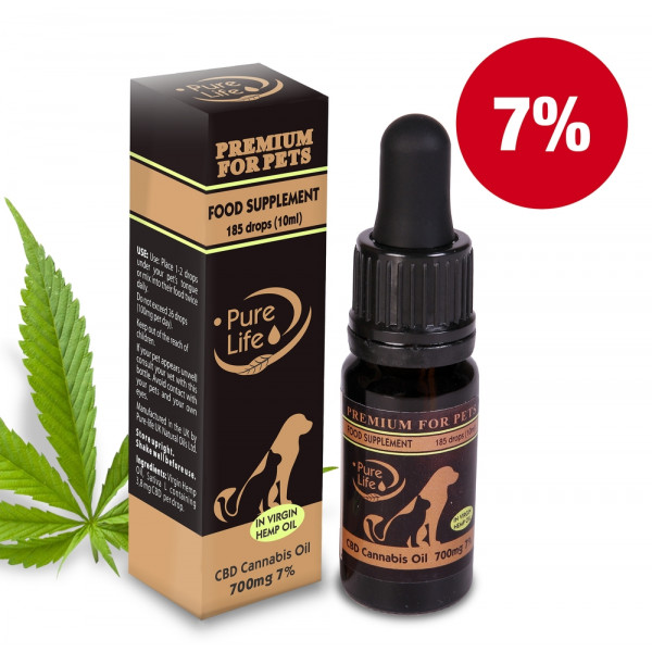 KONOPNÝ OLEJ PURE LIFE PREMIUM FOR PETS 7% CBD 700mg/10ml