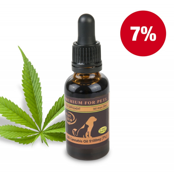 KONOPNÝ OLEJ PURE LIFE PREMIUM PRO ZVÍŘATA 7% CBD 2100mg/30ml