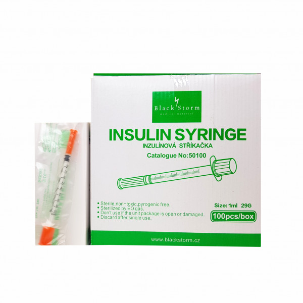 Inzulínka 1 ml s jehlou G29 100ks Inzulínka 1 ml s jehlou G29 100ks