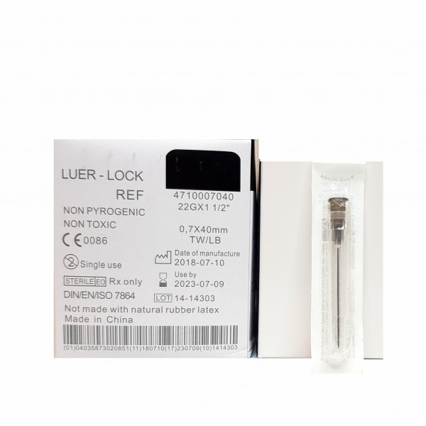 Injekční jehla 22G, 0,7 x 40 mm černá 100ks