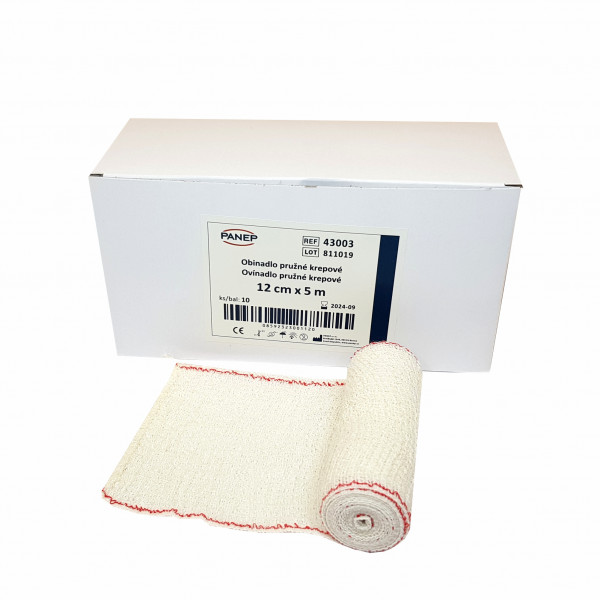 Obinadlo pružné krepové 12 cm x 5 m 10ks Obinadlo pružné krepové 12 cm x 5 m 10ks