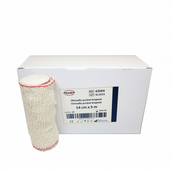 Obinadlo pružné krepové 14 cm x 5 m 10ks Obinadlo pružné krepové 14 cm x 5 m 10ks
