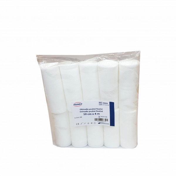 Obinadlo pružné fixační 10 cm x 4 m, 10 ks Obinadlo pružné fixační 10 cm x 4 m, 10 ks