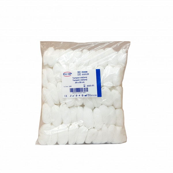 Tampon stáčený z gázy nesterilní 20 x 20 cm, 100 ks Tampon stáčený z gázy nesterilní 20 x 20 cm, 100 ks