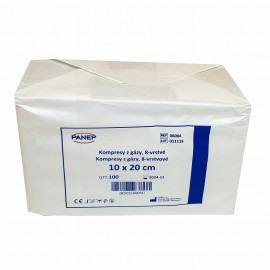 Kompresy z gázy nesterilní 10 x 20 cm, 100 ks