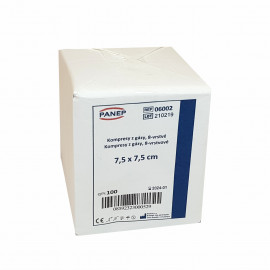 Kompresy z gázy nesterilní 7,5 x 7,5 cm, 100 ks